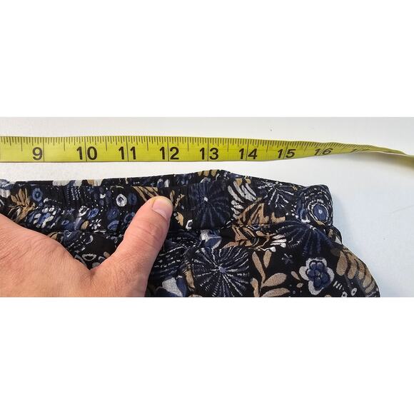 Coldwater creek PM M PETITE chiffon lined Maxi skirt flowy pleated mixed media + - Picture 7 of 8